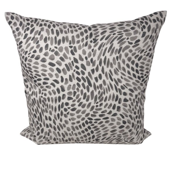 Decorative Throw Pillow 20" Feather Down Cream Shades of Gray Abstract Animal - Picture 4 of 8